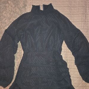 Elegant Blue Textured Dress